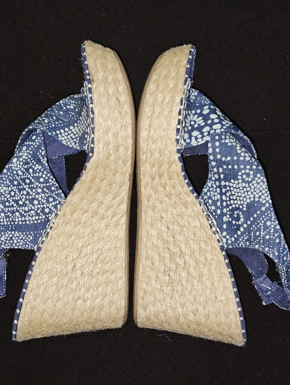 NWT Rocketdog Women's Blue/White Rope Espidrile Wedge Sandals Open Toe- Size 9.5